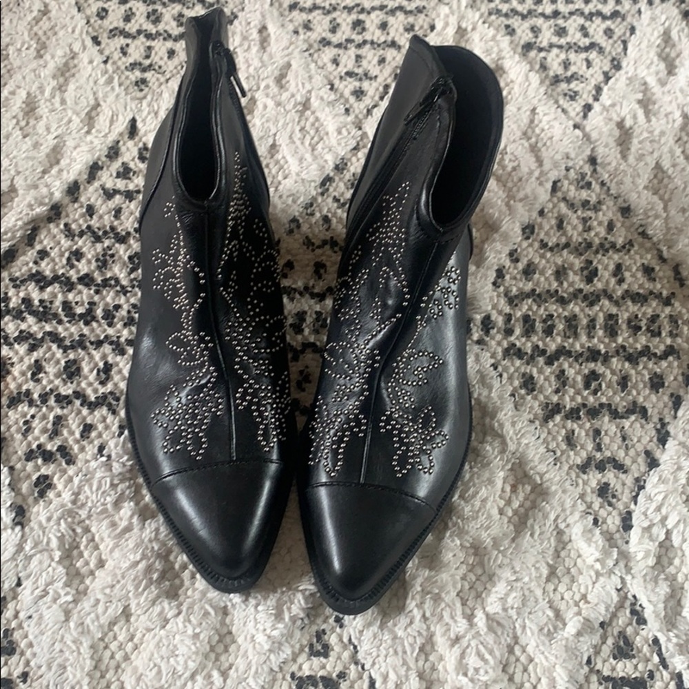 Black studded booties